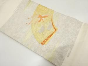 地紙に鳳凰・桐模様織り出し　名古屋帯